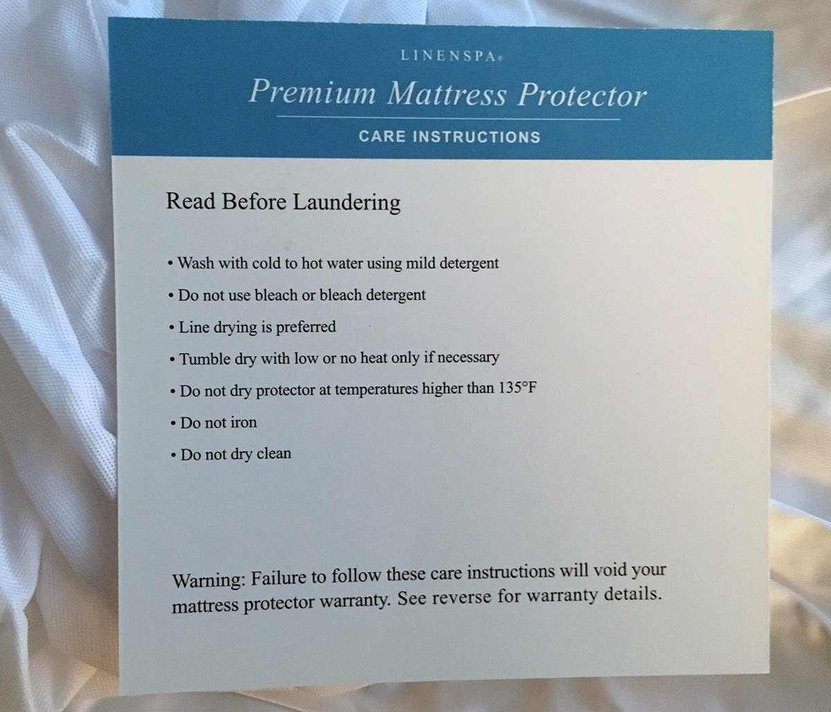 Linenspa Premium Mattress Protector - Vinyl Free 