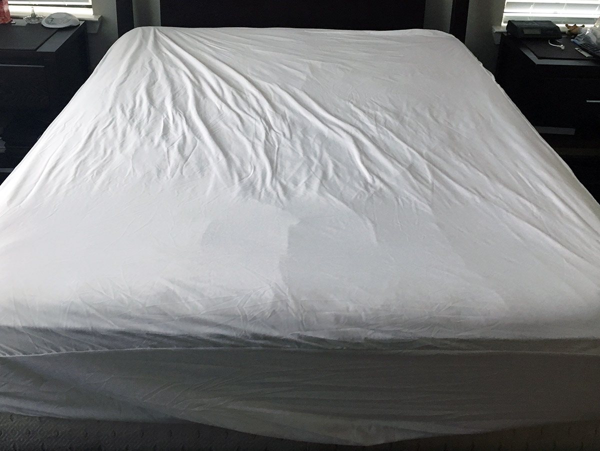 Linenspa Premium Mattress Protector Full White Blocks Liquids