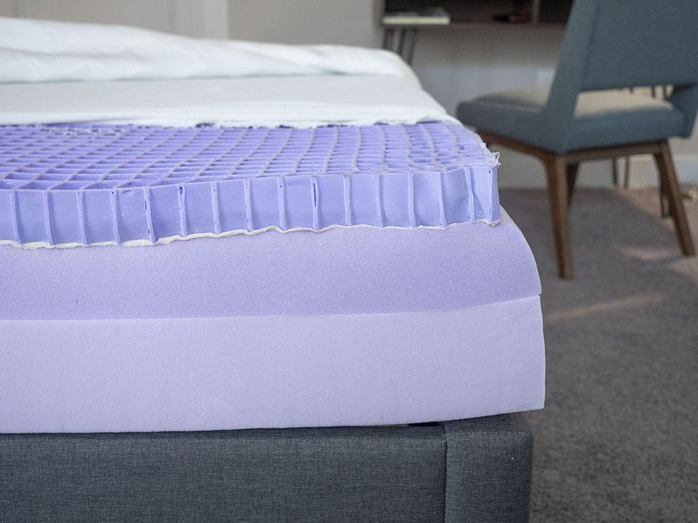 split frame purple mattress