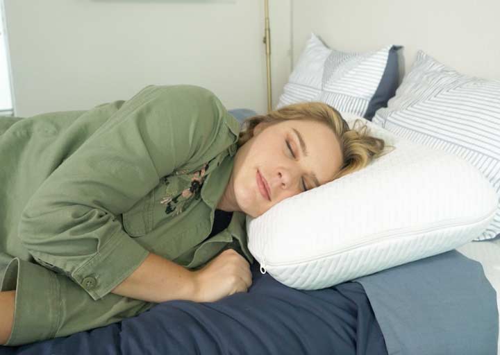 Latex Pillows Flat Thin Slim Low Foam Comfort Deep Sleep Natural Breathable  Bed