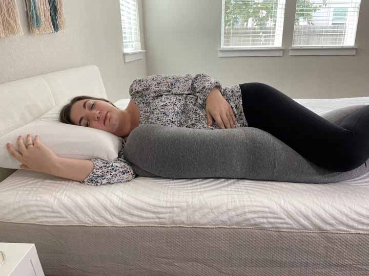 Pregnancy Pillow, Body Pillow, Cooling Pillow, Adjustable for Comfortable  Sleep and Pregnancy Belly Support, Back Support, and Leg Support, Gray