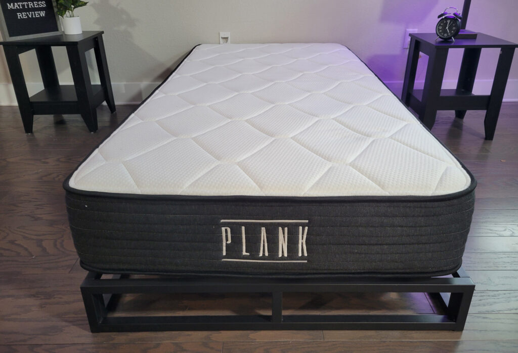 Foot and top of plank firm mattress