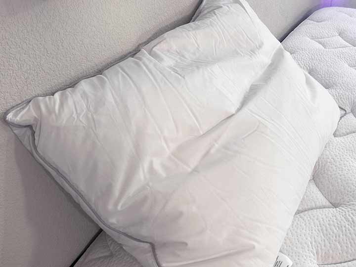 FluffCo Down & Feather Pillow - Standard - Firm - White