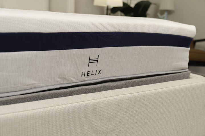 a side view of the Helix Midnight mattress