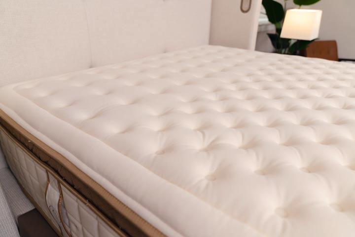 A close up image of the Cloverlane Hybrid Mattress's cover.