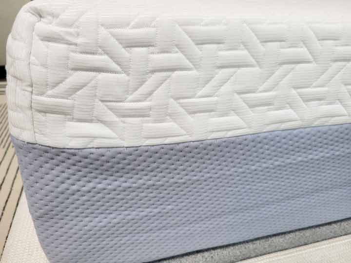 A close up image of the Nectar Premier mattress's side, showing off how tall the bed is.